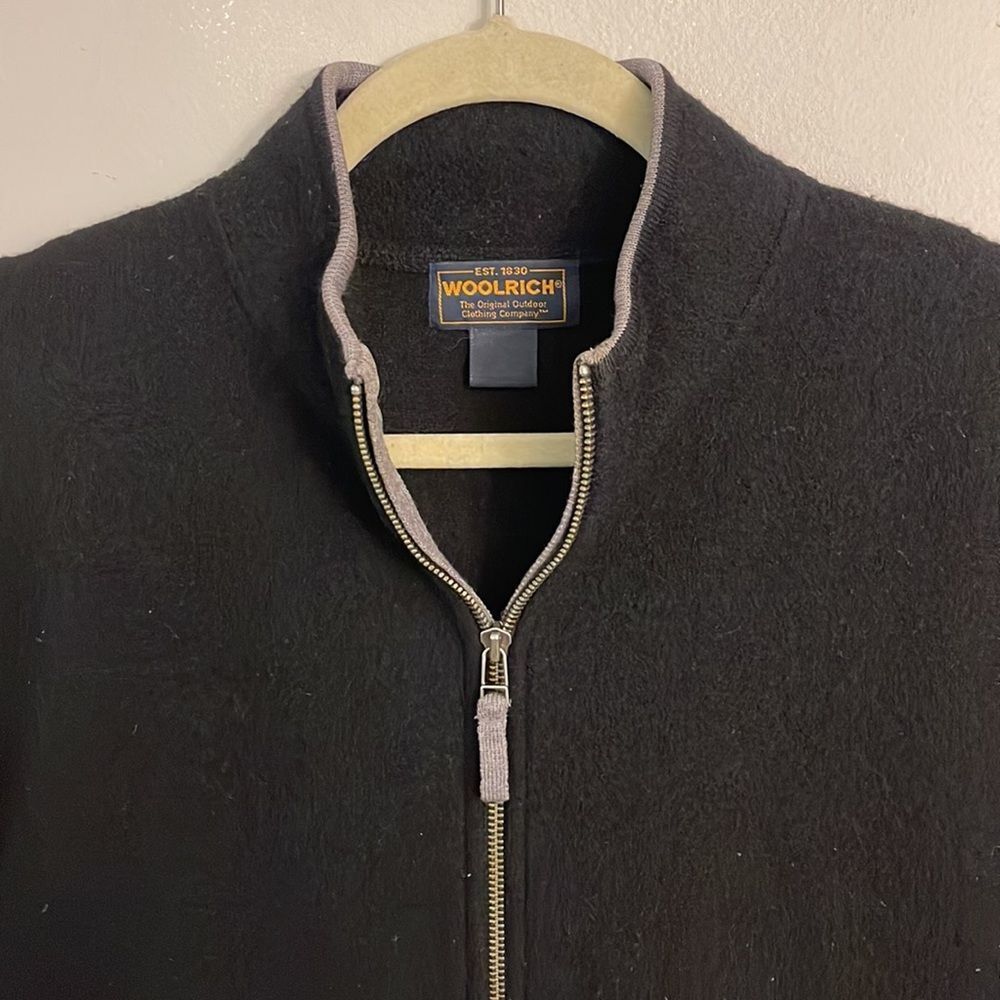 Vintage Woolrich 100% wool blazer zippered pockets black - Picture 7 of 12
